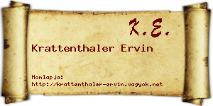 Krattenthaler Ervin névjegykártya